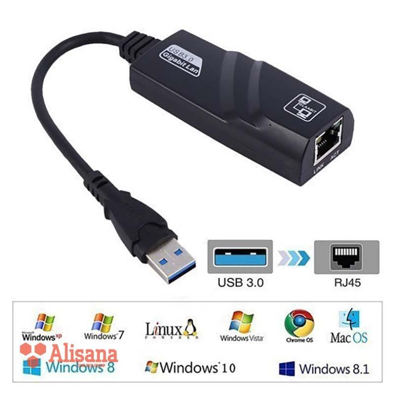 تبدیل USB 3.0 به LAN گیگابیت مدل 10/100/1000 — تصویر ۴