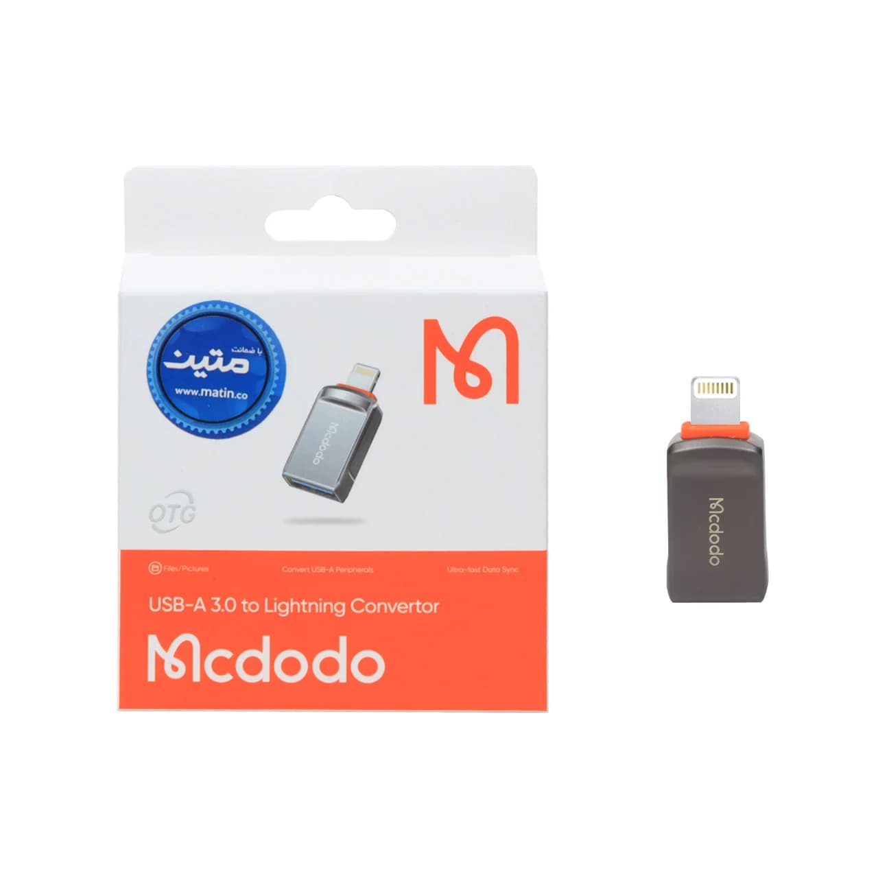 تبدیل Mcdodo OTG USB3.0 TO Lightning مدل OT-8600 – خاکستری (گارانتی متین) – اصلی