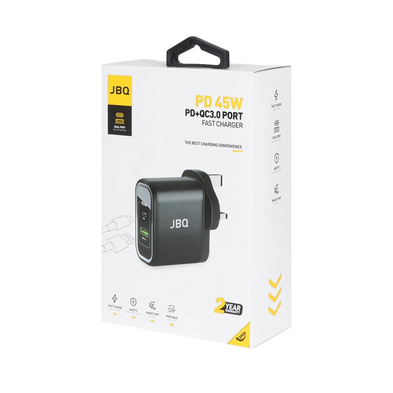 شارژر دیواری فست و PD دو پورت JBQ مدل HC-745 45W – سفید (گارانتی یکساله رصاصی) — تصویر ۵