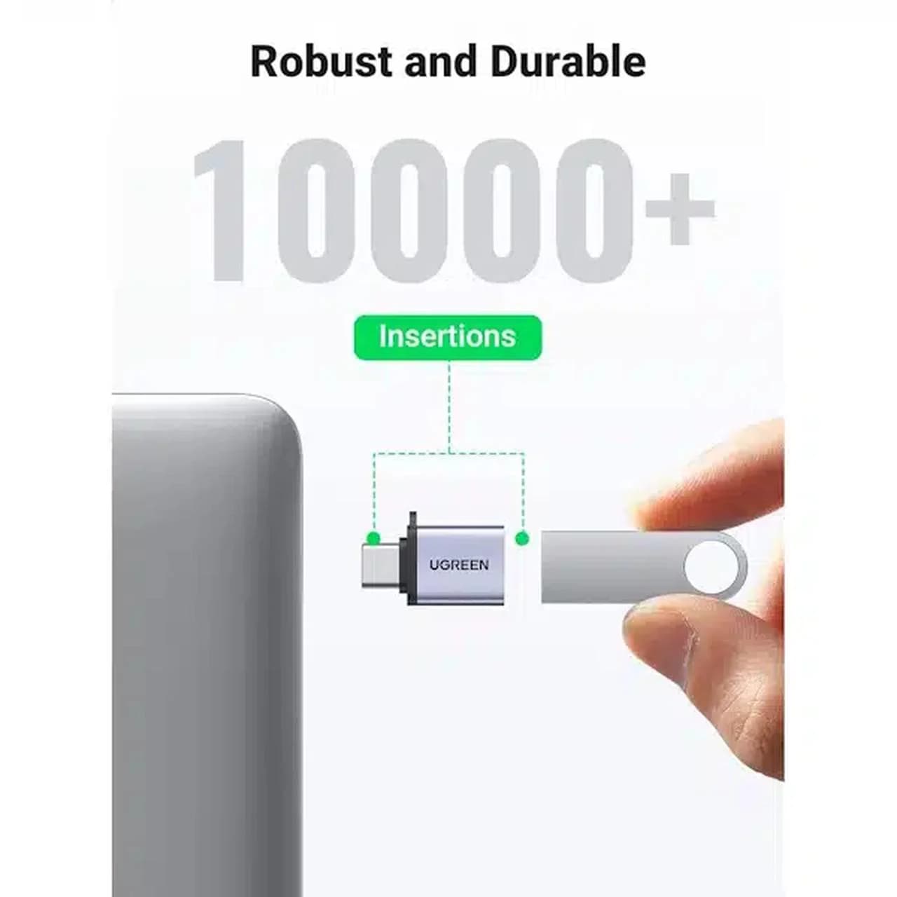 تبدیل UGREEN Type-C To USB OTG مدل 50283 – خاکستری — تصویر ۲