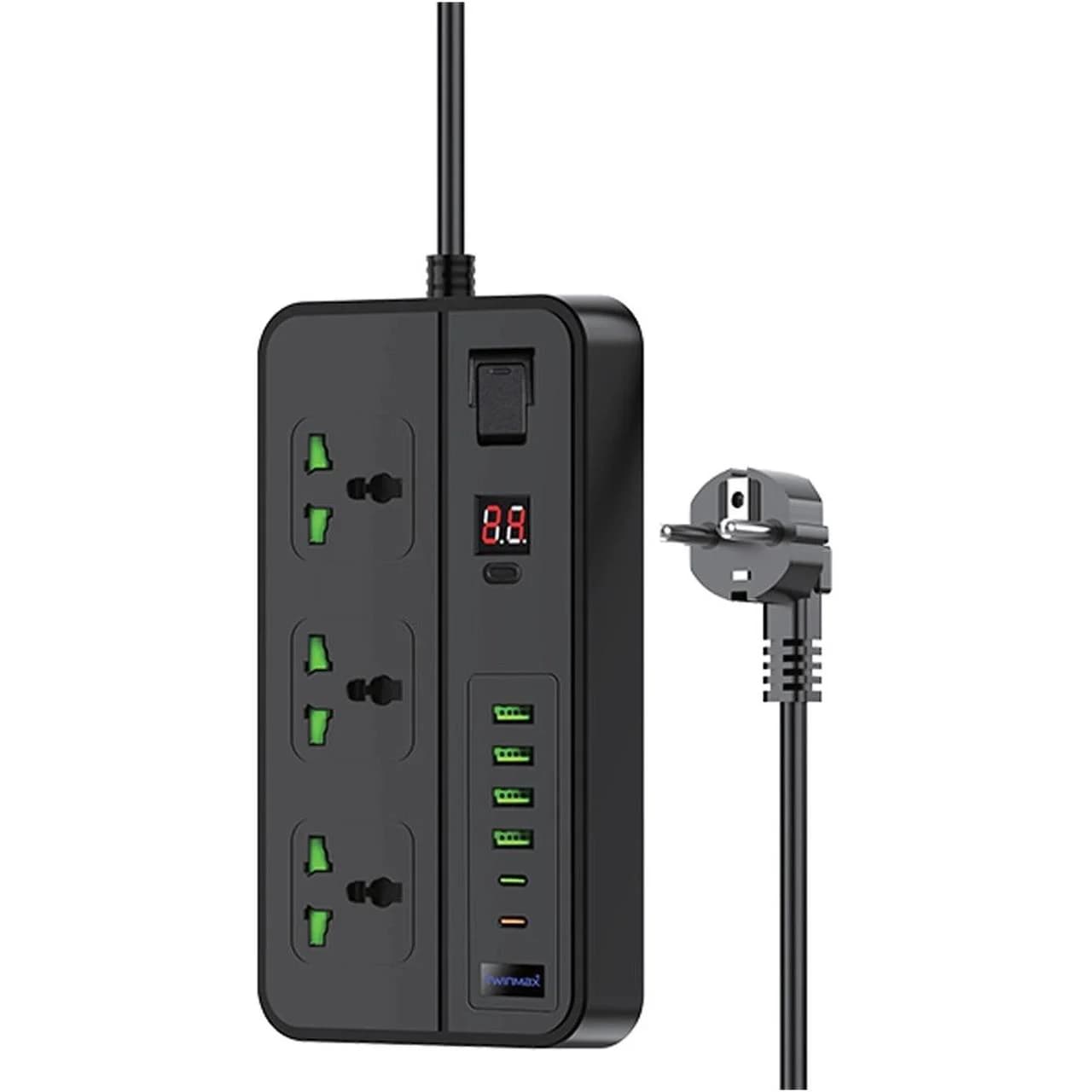 چندراهی برق 3 خانه TwinMax مدل MX-61 – مشکی – MMX
