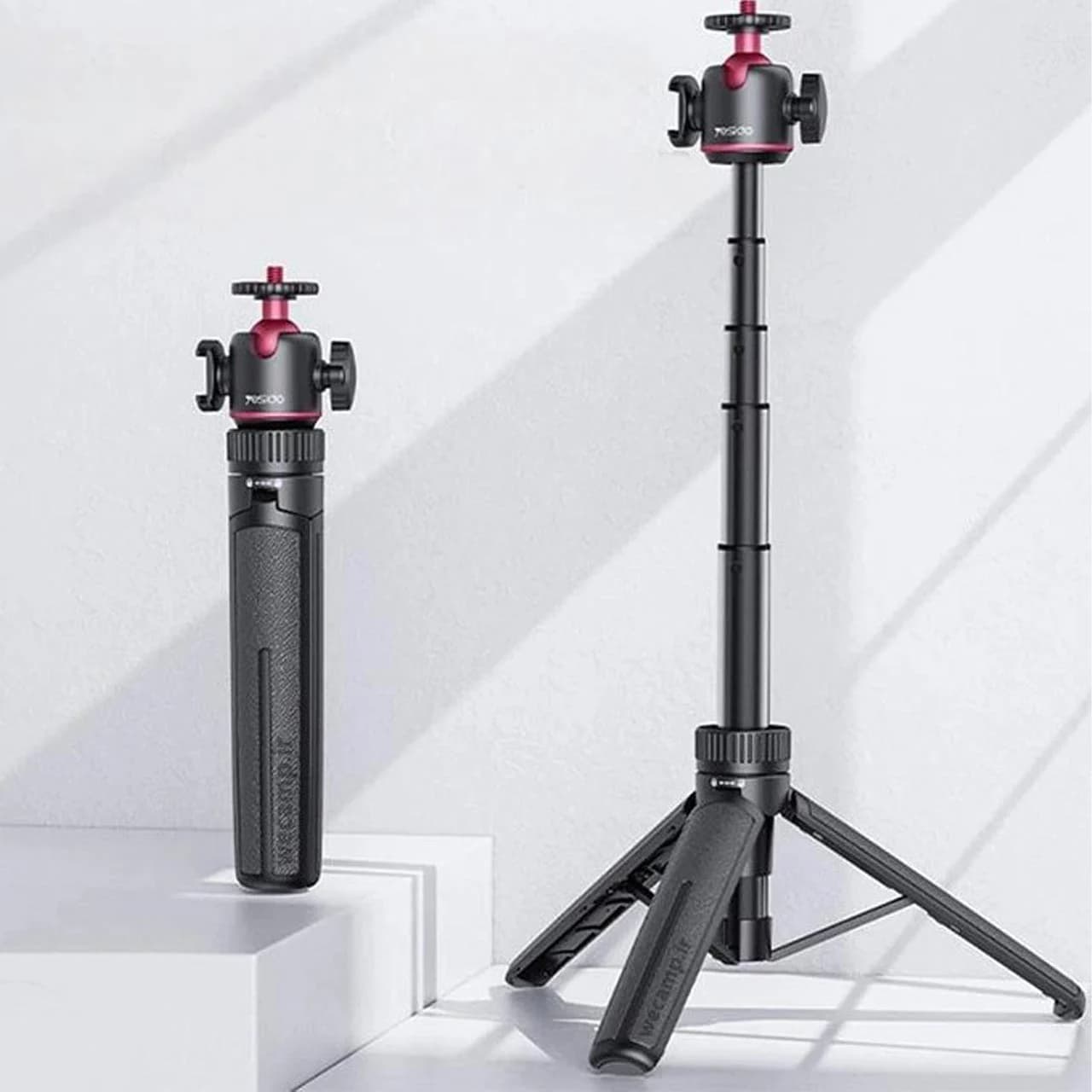 سه پایه نگهدارنده دوربین و گوشی موبایل Yesido مدل SF26 ، ارتفاع 65 سانتیمتر- مشکی (گارانتی 12 ماه تعویض نیکان همراه) — تصویر ۸