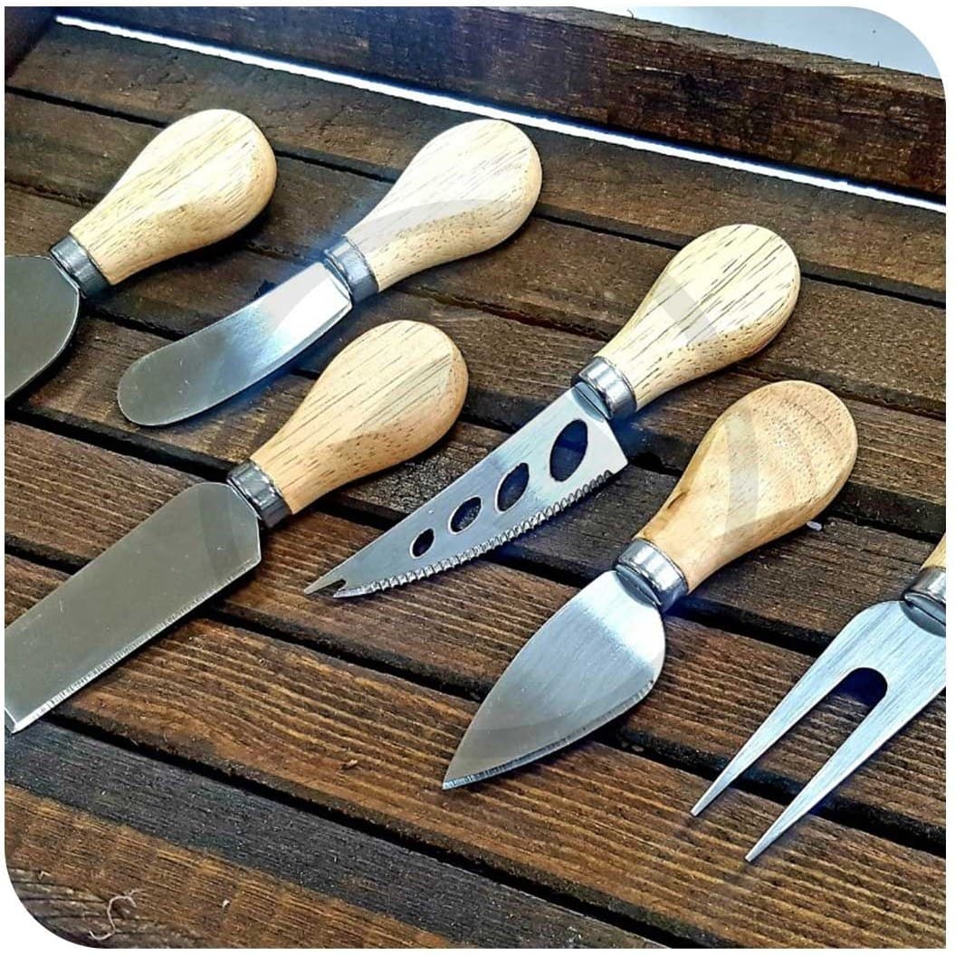 كارد صبحانه 6 عددی دسته چوبی
