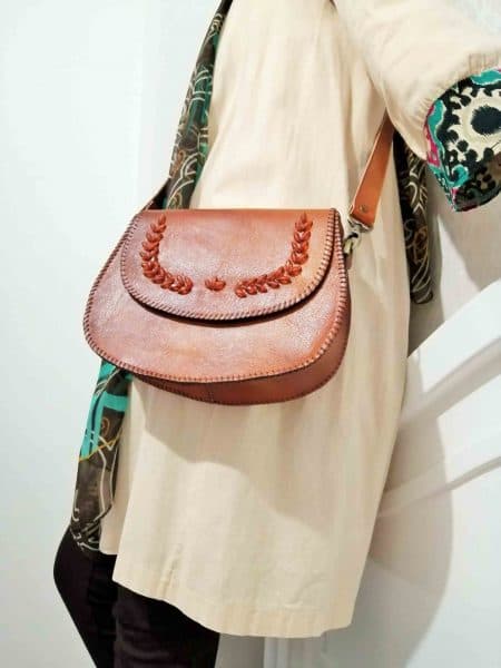 کیف دوشی چرم طبیعی مدل گندم 2 — تصویر ۸