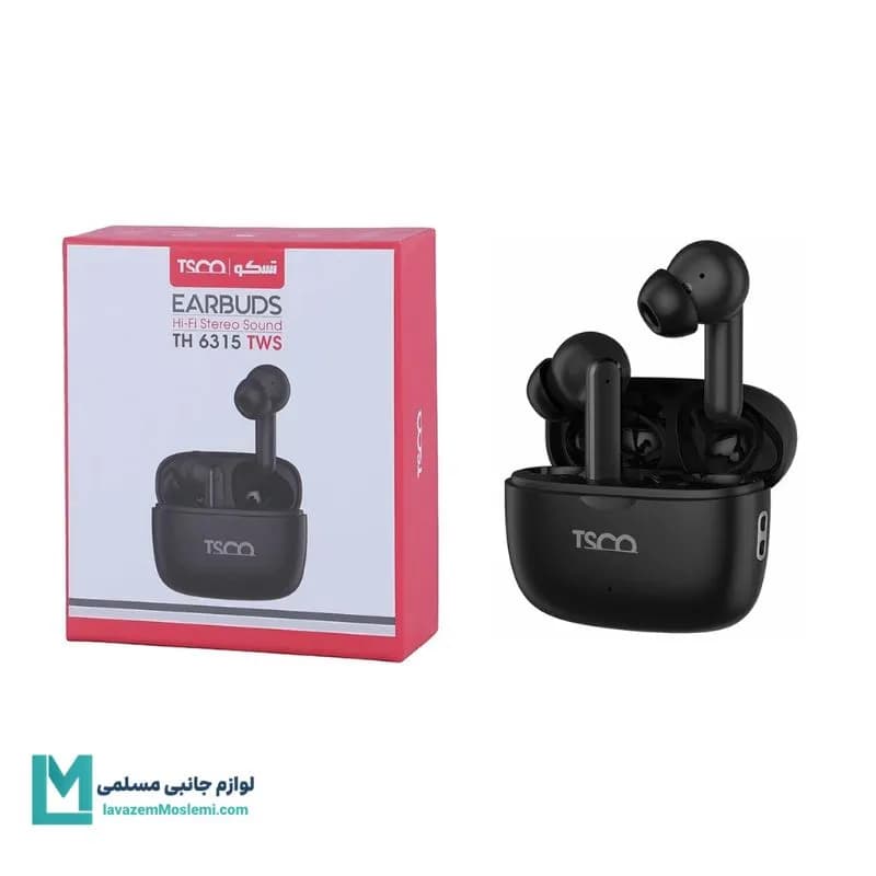 هندزفری بی سیم TSCO مدل TH 6315 TWS – مشکی کد EV1038 | لوازم جانبی مسلمی