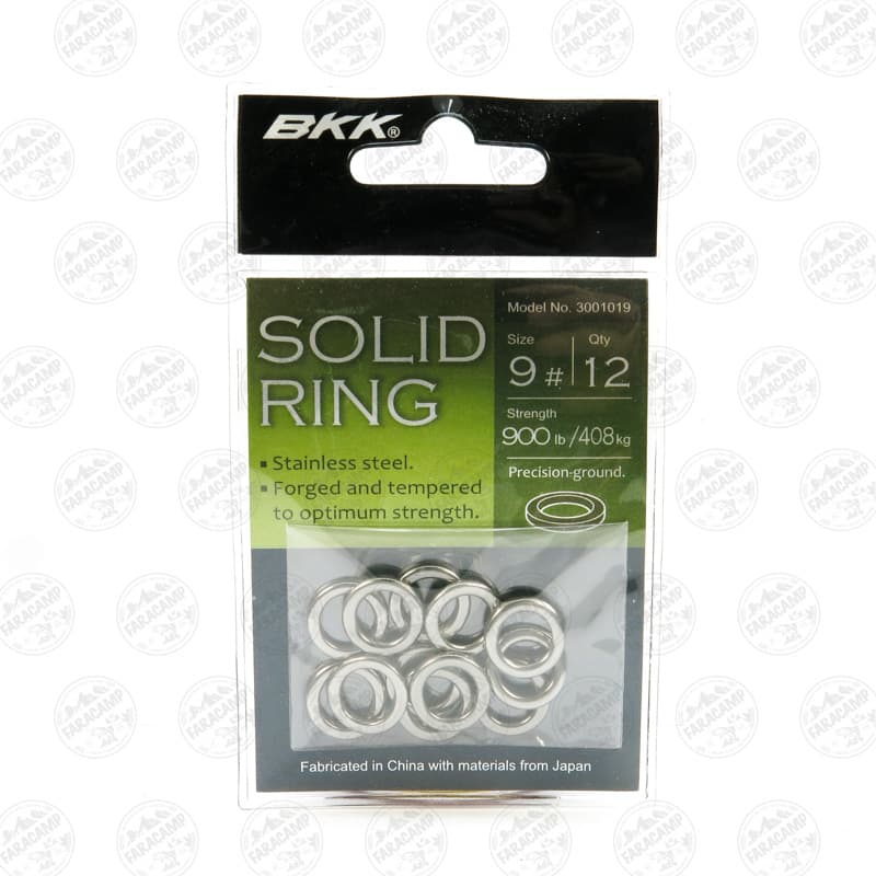 رینگ جیگینگ بی کی کی سایز ۹ بسته ۱۲ عددی BKK SOLID RING