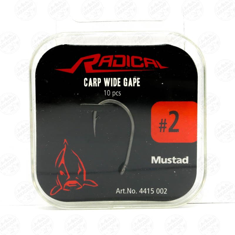 قلاب کپوری رادیکال موستاد سایز ۲ بسته ۱۰ عددی, MUSTAD RADICAL CARP WIDE GAPE
