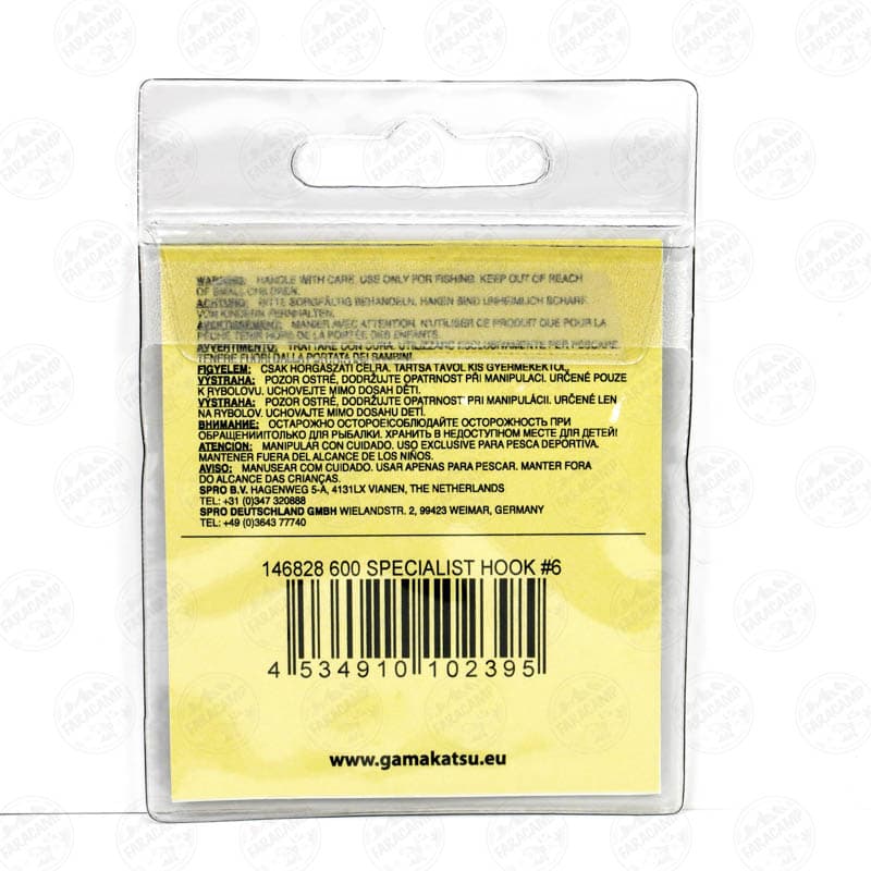 قلاب کپوری گاماکاتسو ژاپن سایز ۶ بسته ۱۰ عددی مدل GAMAKATSU G-CARP SPECIALIST HOOK — تصویر ۲