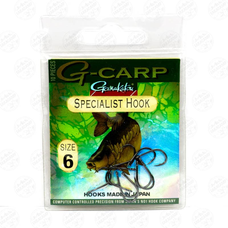 قلاب کپوری گاماکاتسو ژاپن سایز ۶ بسته ۱۰ عددی مدل GAMAKATSU G-CARP SPECIALIST HOOK