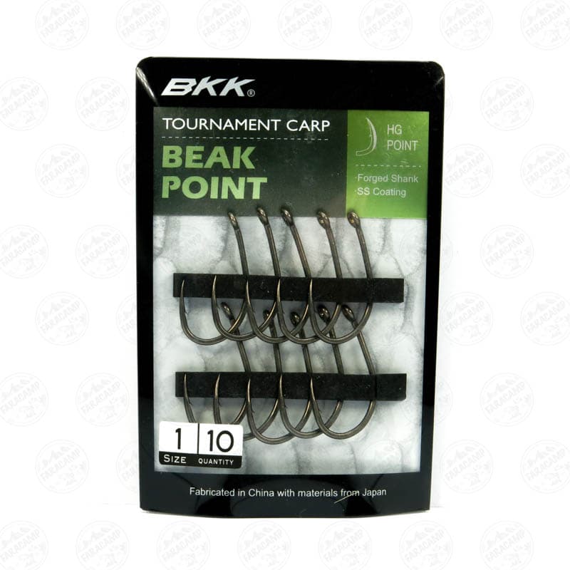 قلاب بی کی کی سایز ۱ بسته ۱۰ عددی مدل BKK TOURNAMENT CARP BEAK POINT