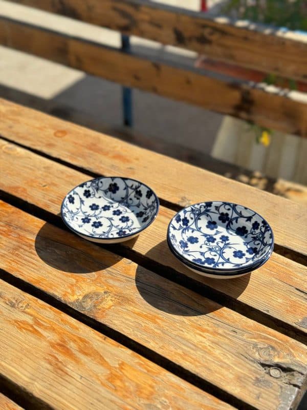 مزه خوری گرد ( نعلبکی ) گل آبی دنی هوم — تصویر ۳