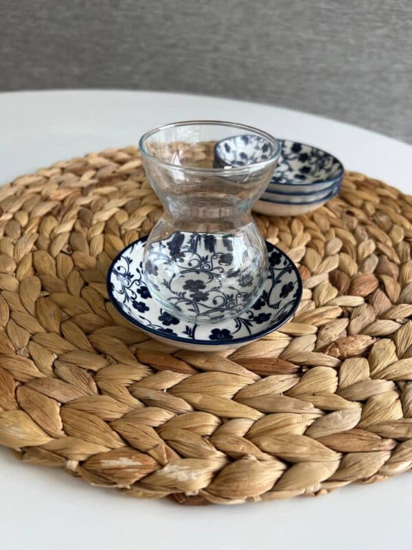 مزه خوری گرد ( نعلبکی ) گل آبی دنی هوم — تصویر ۲