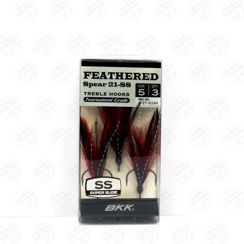 قلاب سه شاخ پر دار بی کی کی بسته ۳ عددی سایز ۵, BKK FEATHERED SPEAR 21-SS NO6
