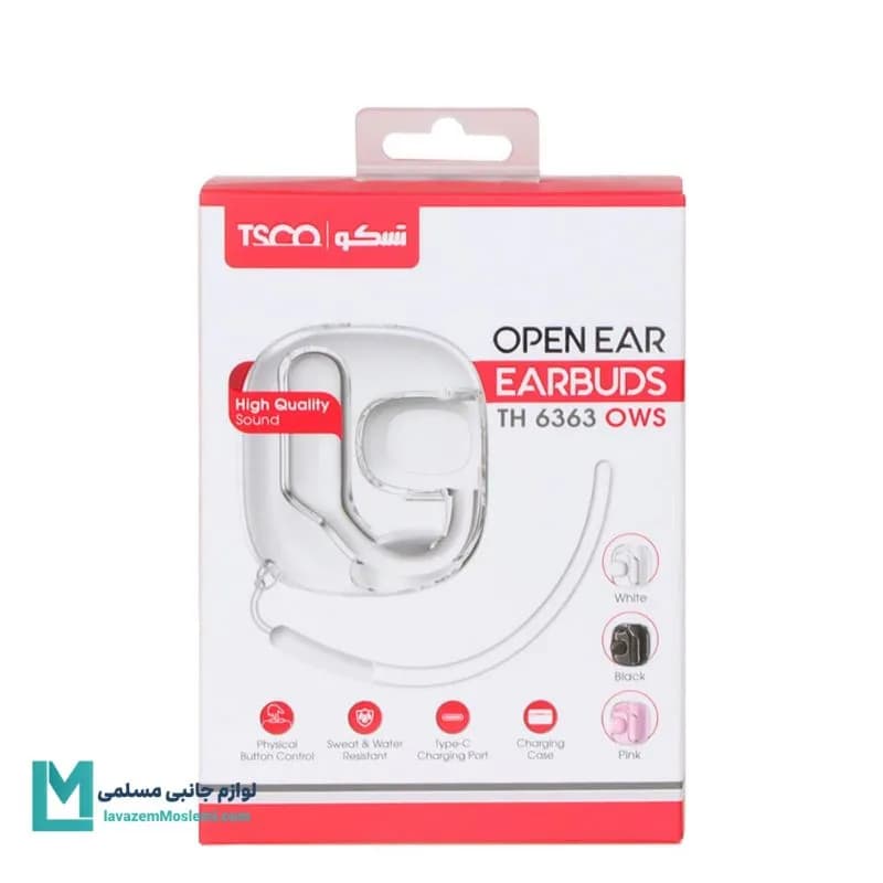 هندزفری بی سیم تسکو مدل TH 6363 OWS مشکی کد EV1023 | لوازم جانبی مسلمی — تصویر ۵
