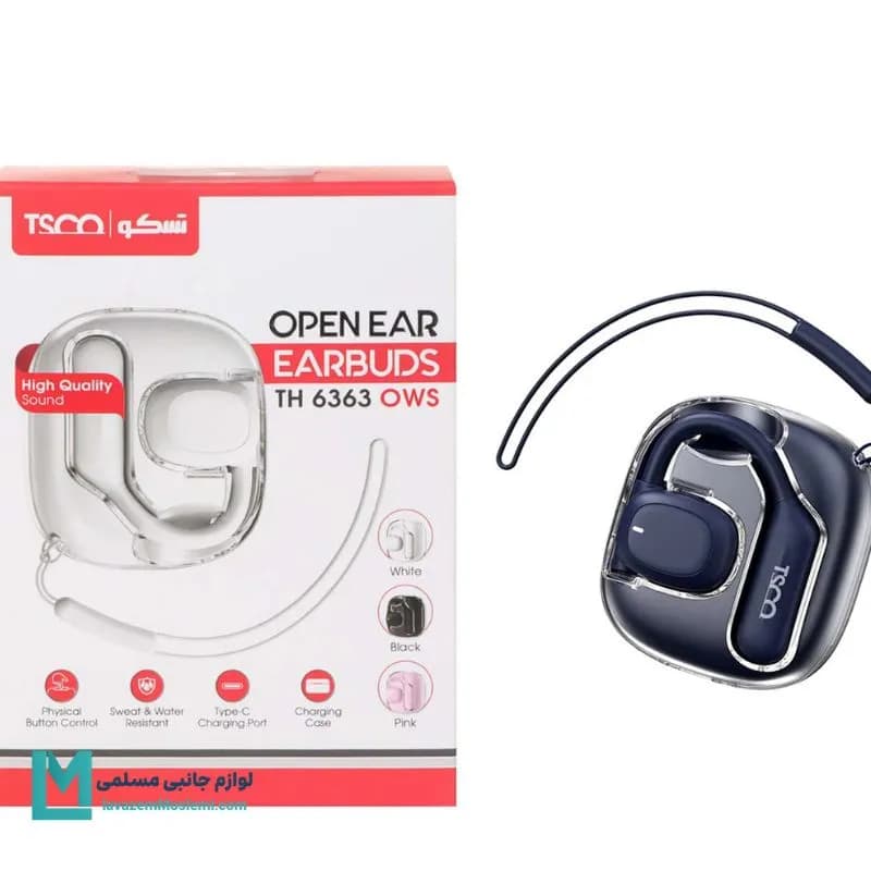 هندزفری بی سیم تسکو مدل TH 6363 OWS مشکی کد EV1023 | لوازم جانبی مسلمی