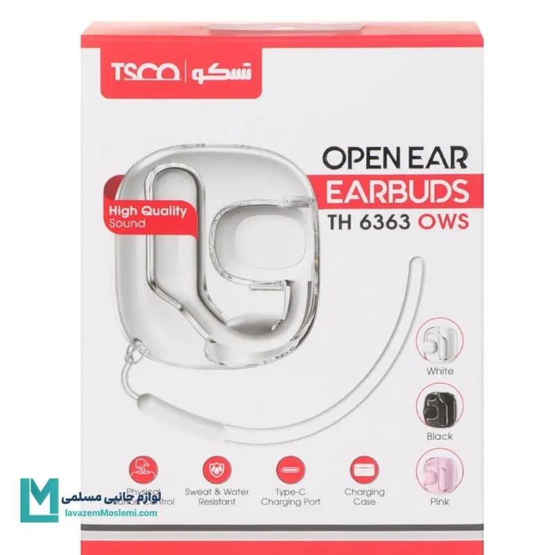 هندزفری بی سیم تسکو مدل TH 6363 OWS سفید کد EV1022 | لوازم جانبی مسلمی — تصویر ۶