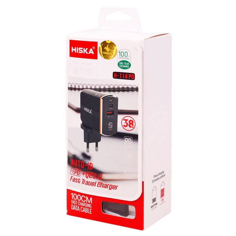 شارژر دیواری هیسکا مدل H-114PD همراه با کابل USB-C