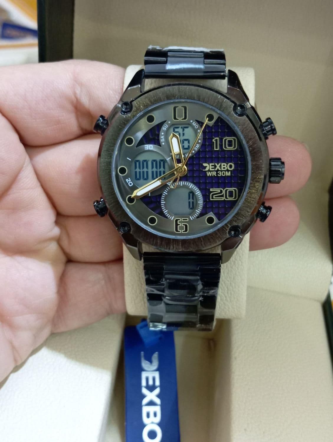 ساعت مچی مردانه DEXBO مدل DE-TD758 دو زمانه با بند استیل