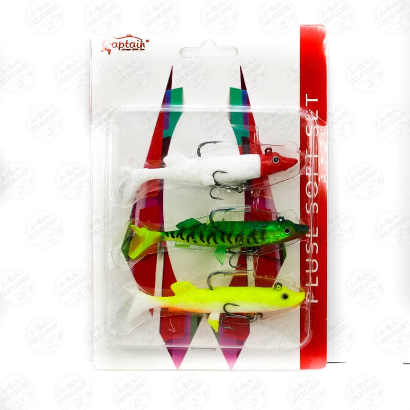 طعمه لور ماهی ژله ای کاپیتان ۱۰ سانتی بسته ۳ عددی، مدل CAPTAIN PLUSE SOFT 3068