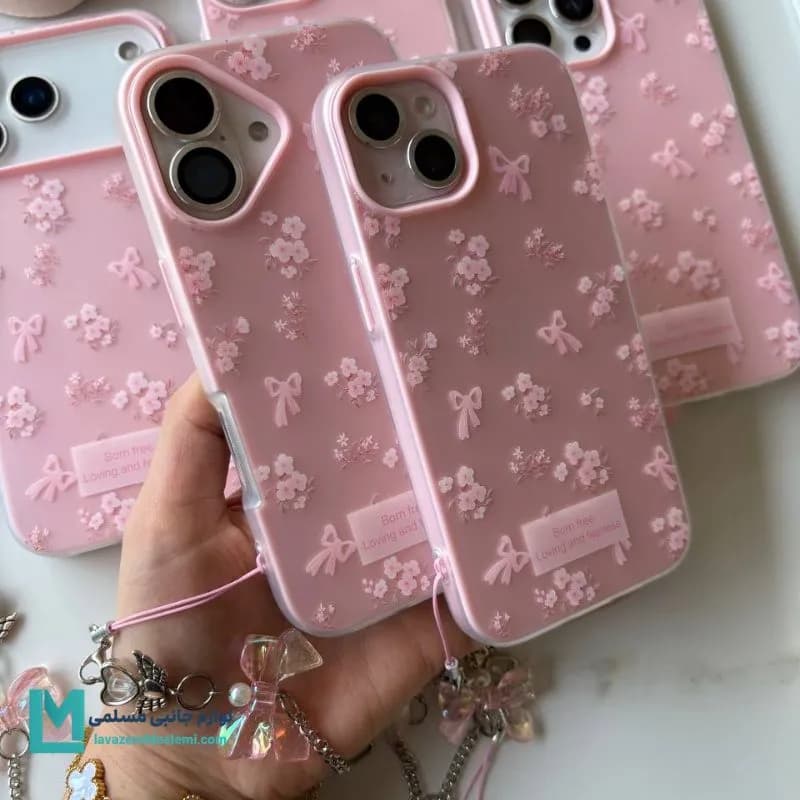 قاب گوشی دخترانه مینیمال گل صورتی کد C3785 | لوازم جانبی مسلمی — تصویر ۳