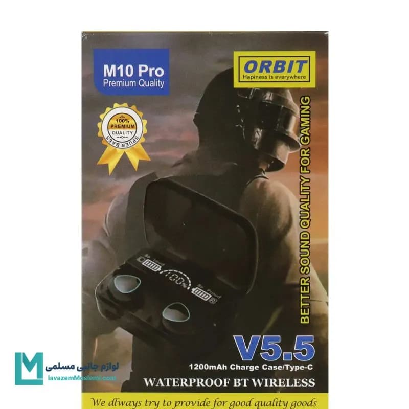 هندزفری بی سیم مدل M10 Pro مشکی کد EV1009 | لوازم جانبی مسلمی — تصویر ۴