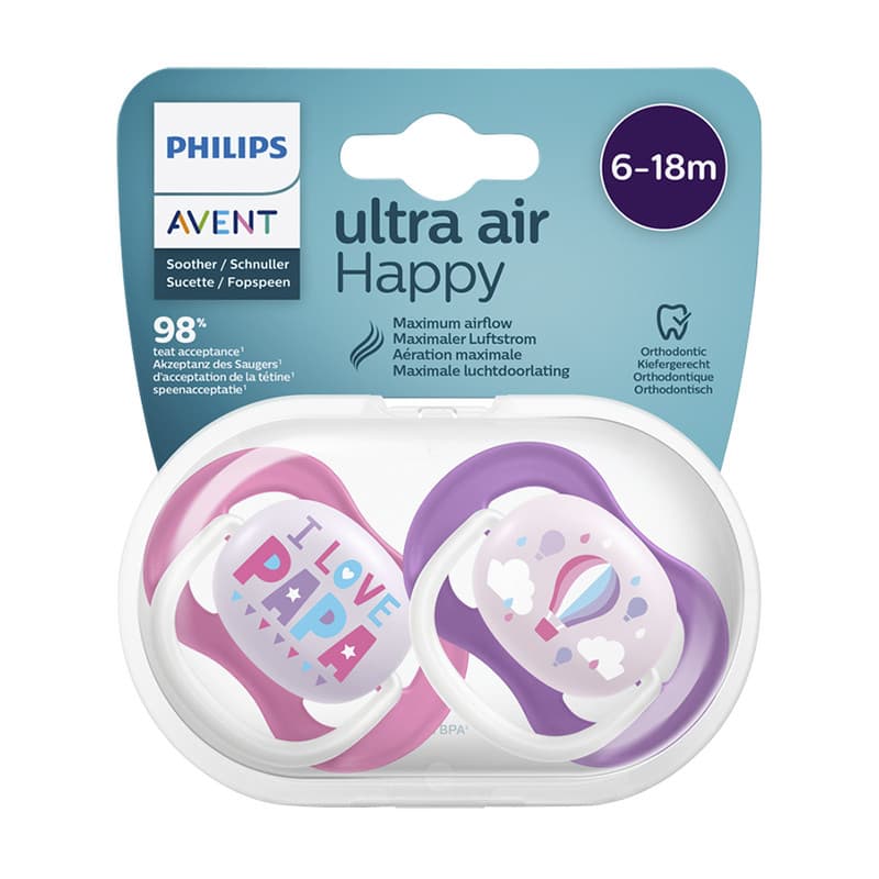پستانک اونت اولترا ایر تکی 6 تا 18ماه avent ultra air لاو پاپا و بالن