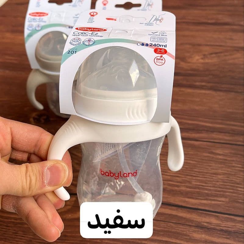 شیشه شیر بی بی لند طرح اونت مدل colic-Ez ظرفیت 240 میلی لیتر کد 201 — تصویر ۲