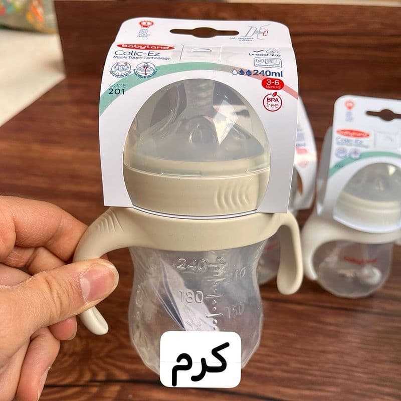 شیشه شیر بی بی لند طرح اونت مدل colic-Ez ظرفیت 240 میلی لیتر کد 201 — تصویر ۴