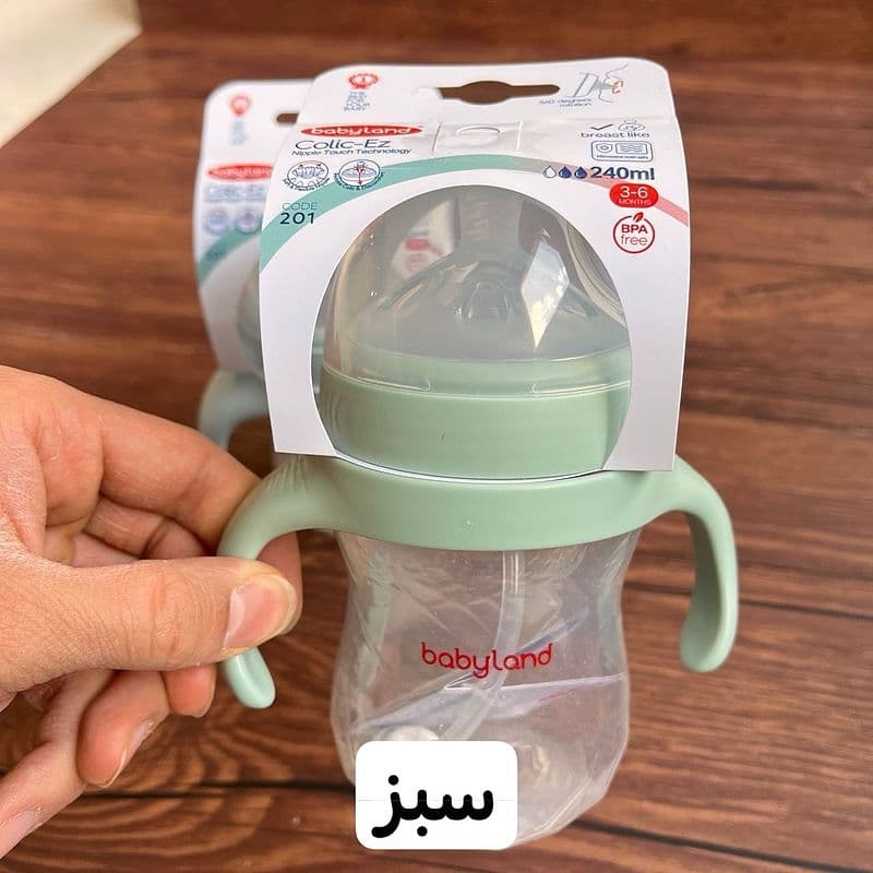 شیشه شیر بی بی لند طرح اونت مدل colic-Ez ظرفیت 240 میلی لیتر کد 201 — تصویر ۳