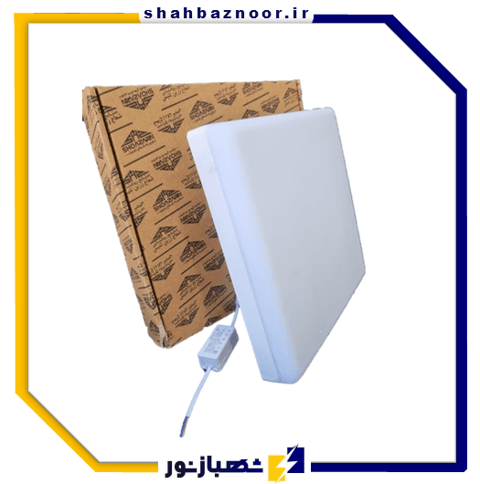 شعاع زرین پنل 48 وات فول لایت روکار مربع کد 05