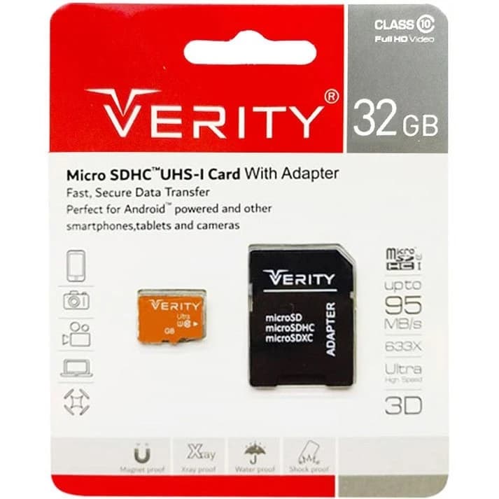 کارت حافظه microSDHC وریتی مدل Ultra کلاس 10 ظرفیت 32 گیگابایت به همراه اداپتور SD
