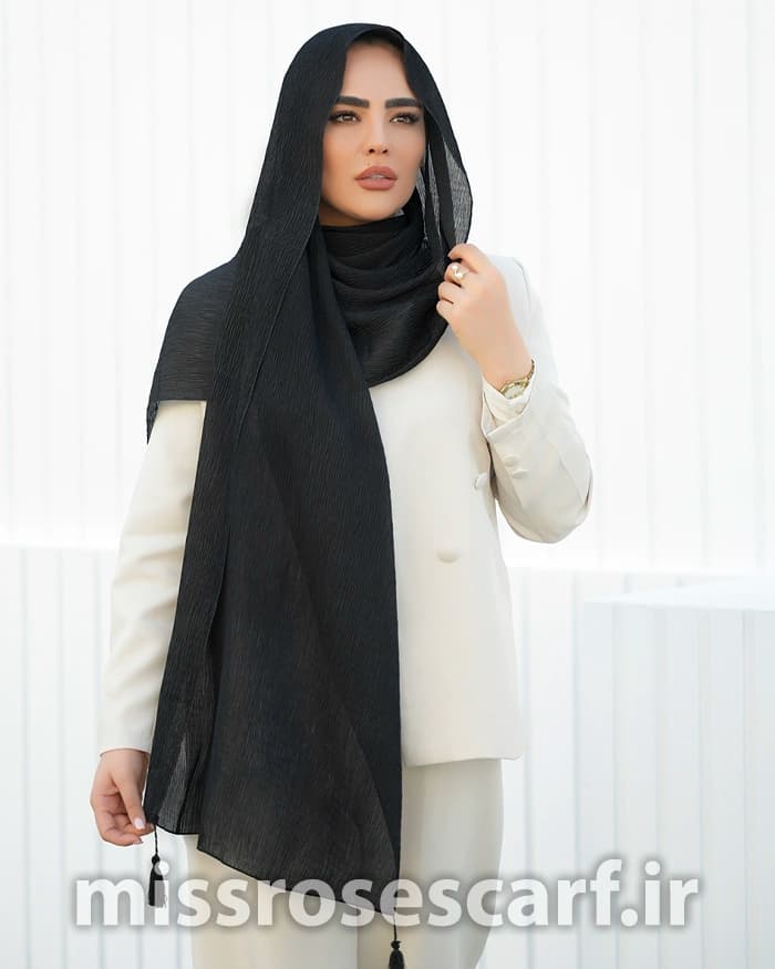 شال مشکی پلیسه کد 23