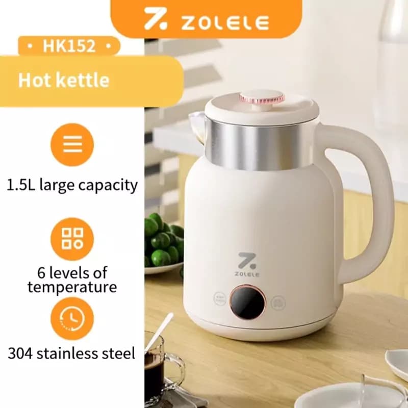 کتری برقی و چای ساز شیائومی زوله له مدل ZOLELE Smart Electric Kettle HK152 ظرفیت 1.5 لیتر — تصویر ۲
