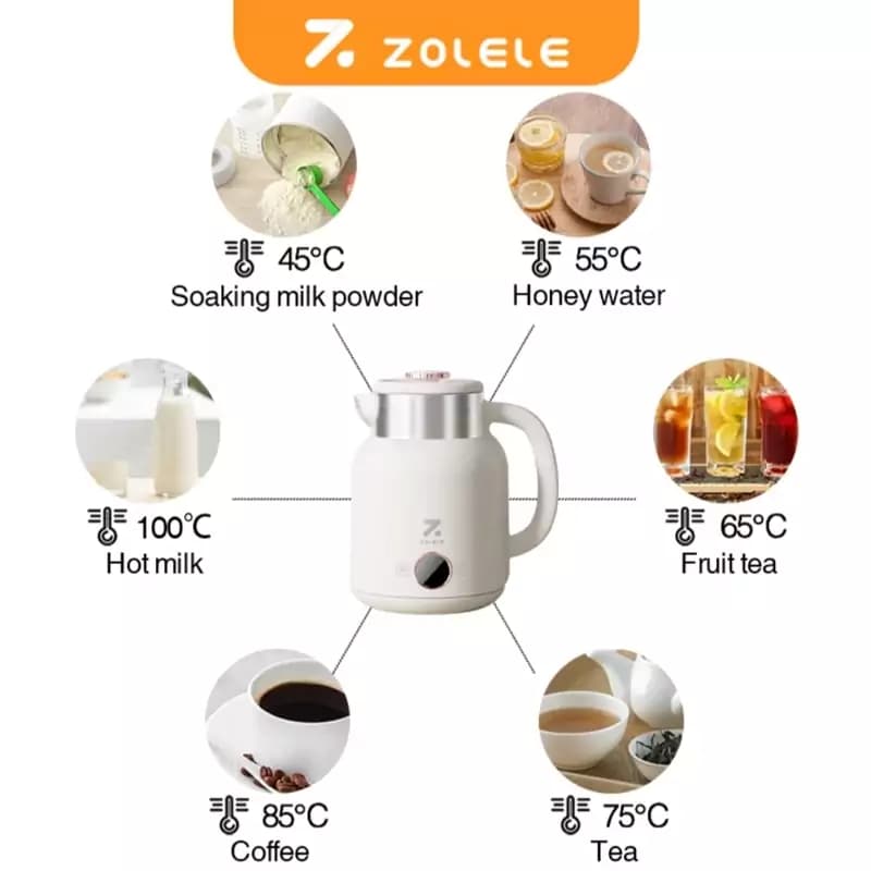 کتری برقی و چای ساز شیائومی زوله له مدل ZOLELE Smart Electric Kettle HK152 ظرفیت 1.5 لیتر — تصویر ۵