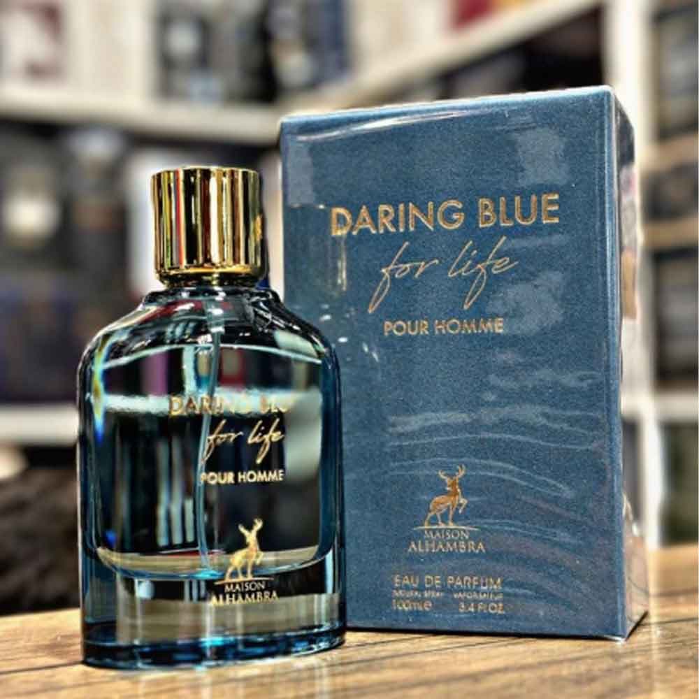 عطر ادکلن دارینگ بلو پورهوم اصلی و اورجینال الحمبرا ALHAMBRA DARING BLUE 100ml — تصویر ۲