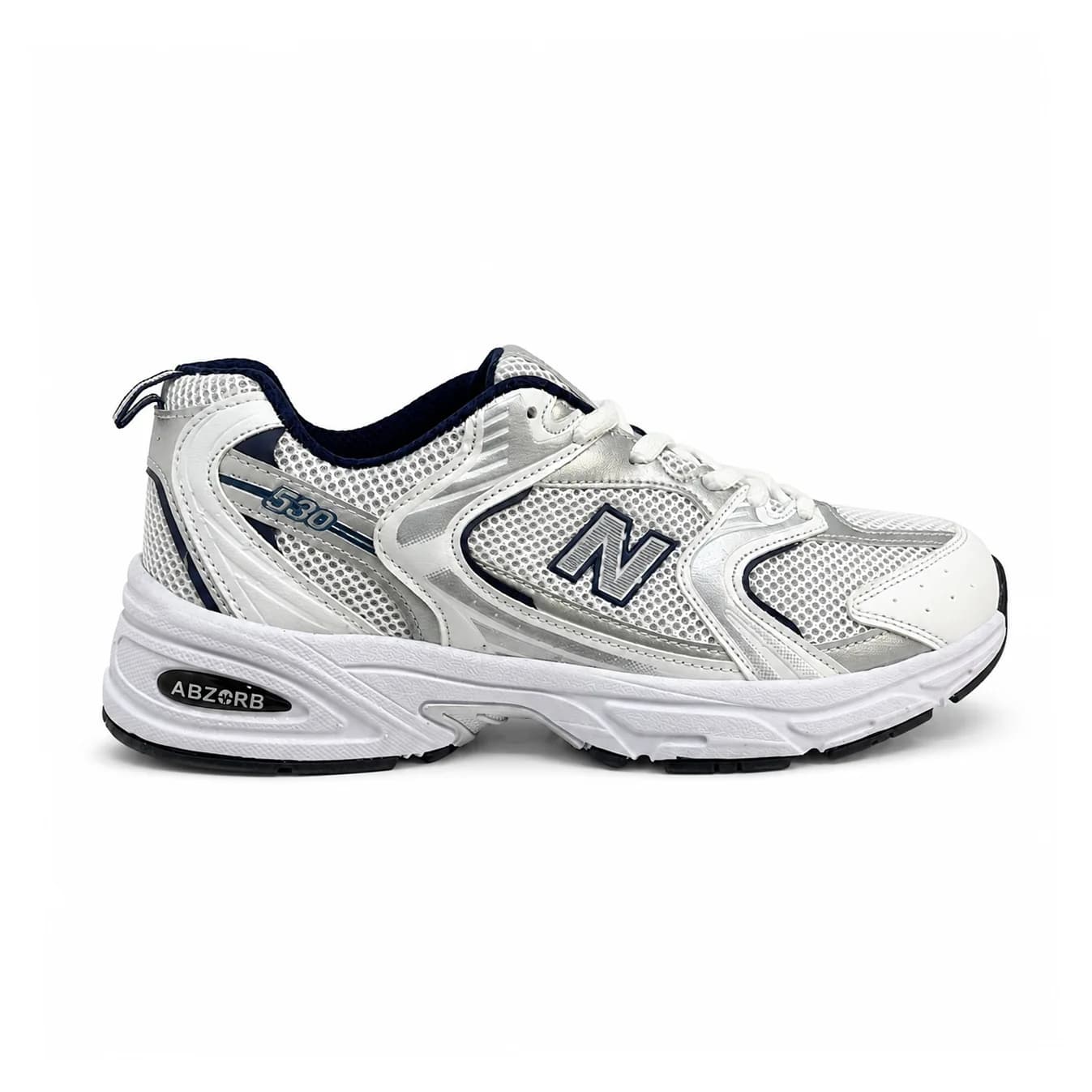 کتانی مدل new balance 530-سفید سرمه ای کد 1504 — تصویر ۲