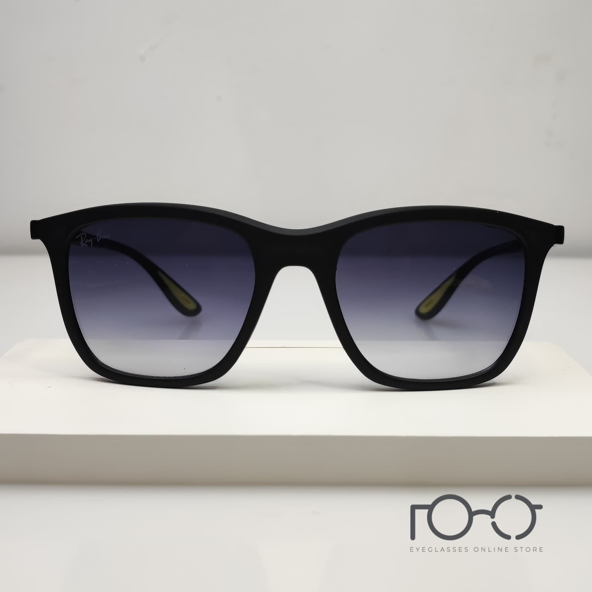 عینک آفتابی ریبن RAY BAN کائوچو TR کد 2454 رنگ مشکی با لنز دودی — تصویر ۴