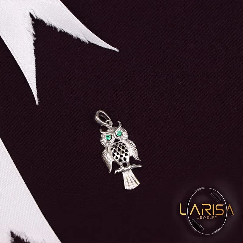 تک مدال نقره طرح جغد لاریسا PD03 — تصویر ۵
