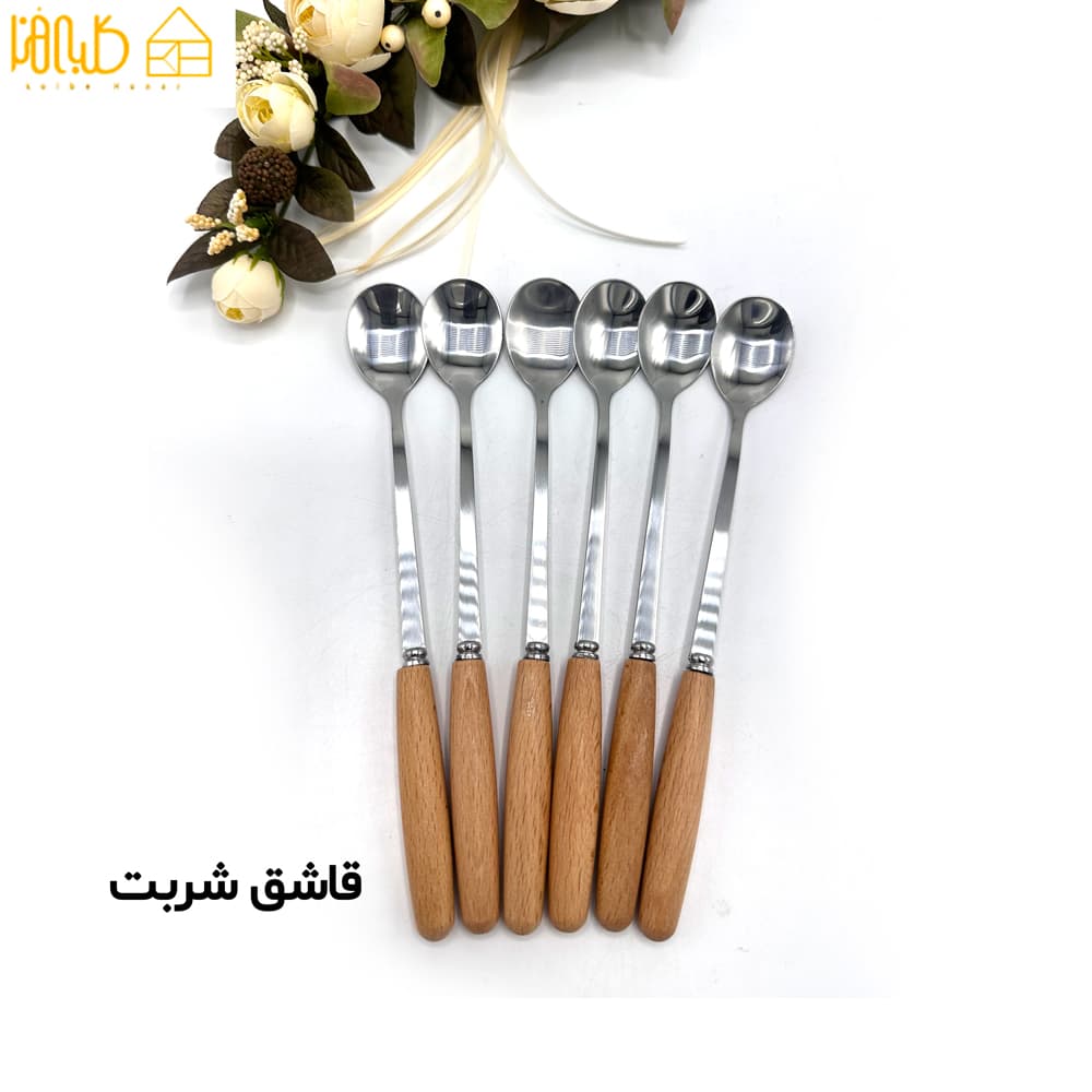 ست قاشق و چنگال دسته چوبی — تصویر ۶