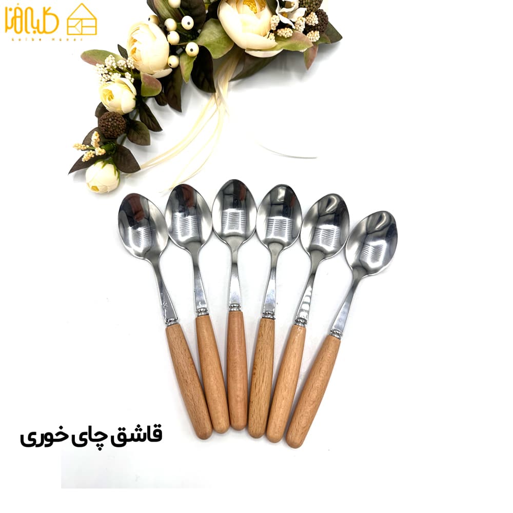 ست قاشق و چنگال دسته چوبی — تصویر ۷