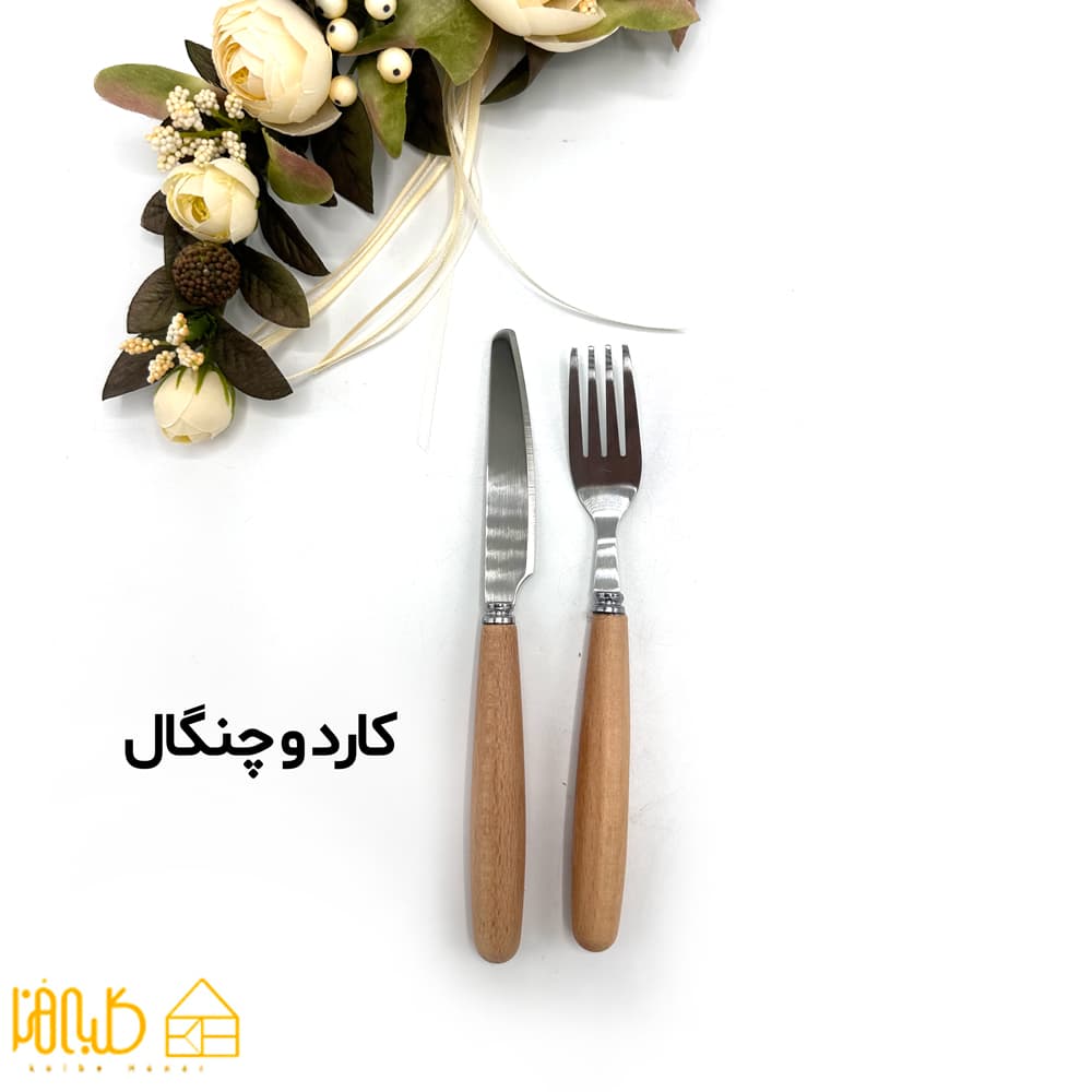 ست قاشق و چنگال دسته چوبی — تصویر ۴