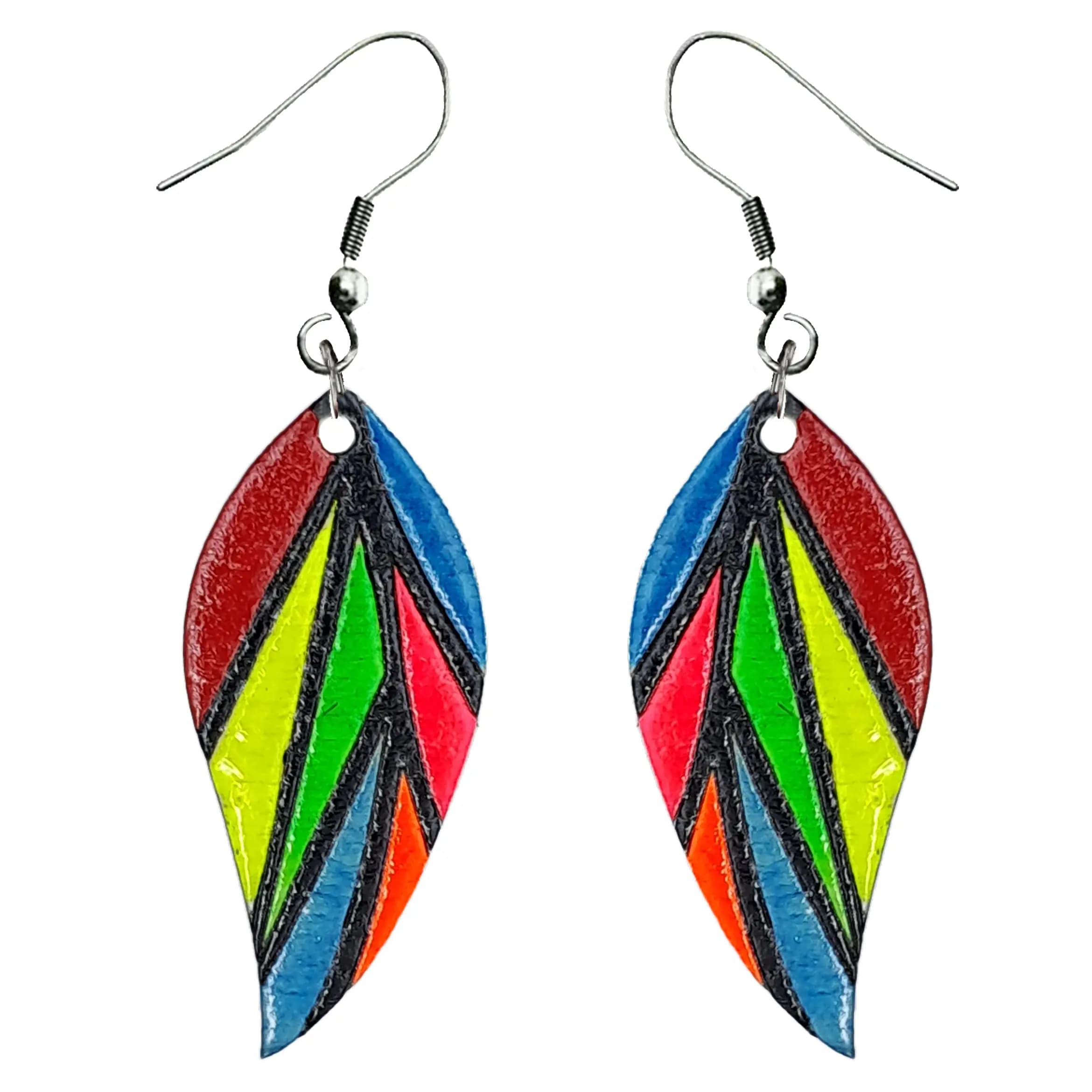 گوشواره طرح برگ مدل چوبی بلک لایت