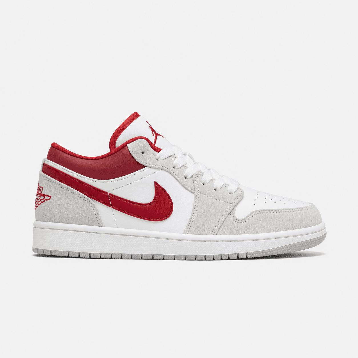 کتونی جردن وان لو لایت اسموک گری قرمز Nike Air Jordan 1 Low Light Smoke Gray Gym Red