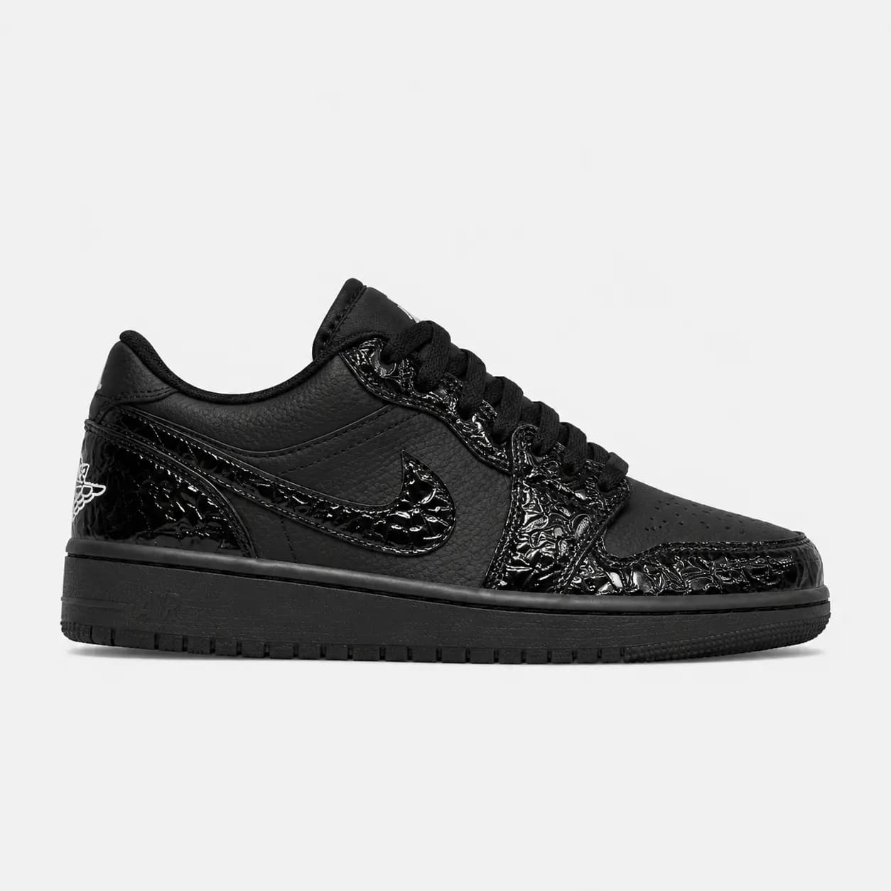 کتونی جردن وان لو بلک پتنت الفنت Nike Air Jordan 1 Low Black Patent Elephant — تصویر ۷