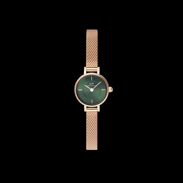 ساعت مچی دنیل ولینگتون پتیت مینی | Daniel Wellington Petite Mini | رزگلد صفحه سبز مستر کوالیتی