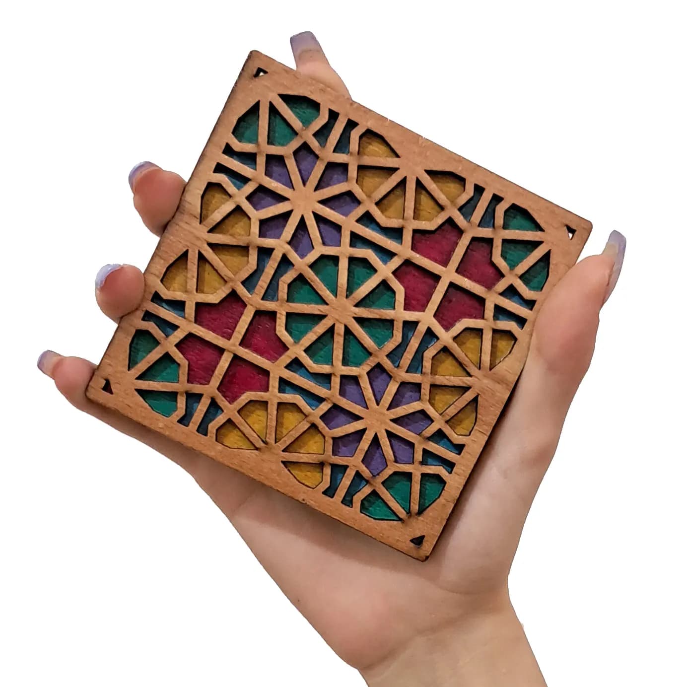 زیر لیوانی مدل چوبی طرح سنتی — تصویر ۲