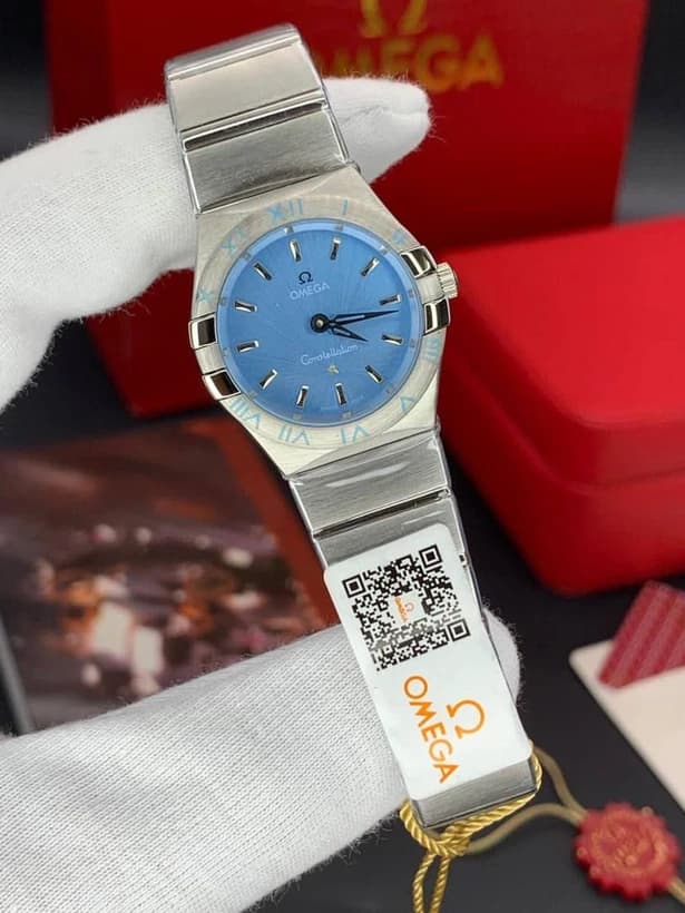 ساعت مچی امگا کانسلیشن | Omega Constellation | نقره ای صفحه آبی های کپی