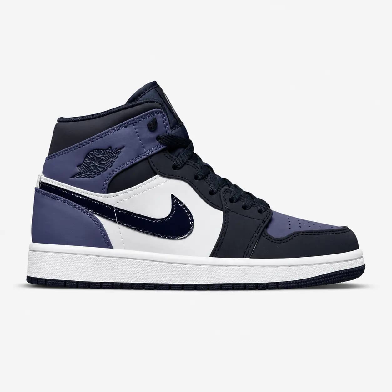 کتونی جردن وان ساقدار بنفش سفید Air Jordan 1 Mid Obsidian Sanded Purple — تصویر ۷