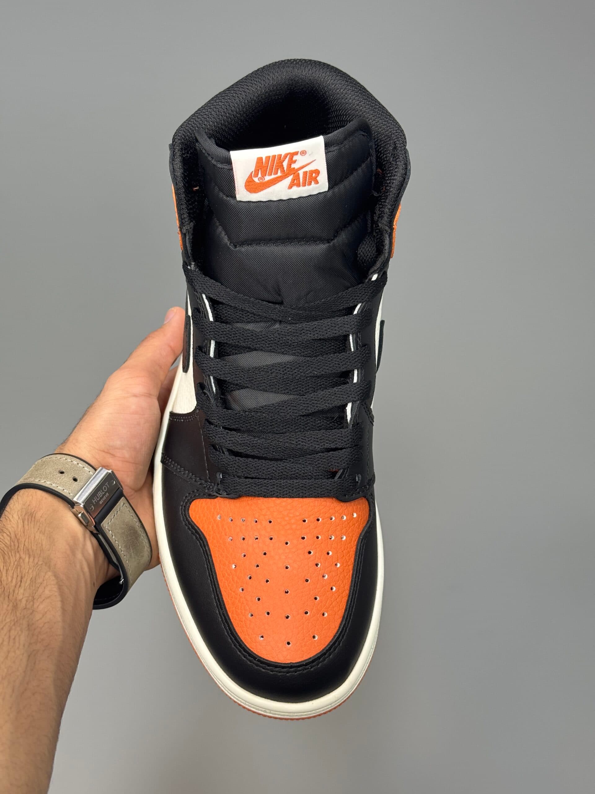 کتونی جردن وان ساقدار نارنجی مشکی Air Jordan 1 High Shattered Backboard — تصویر ۳