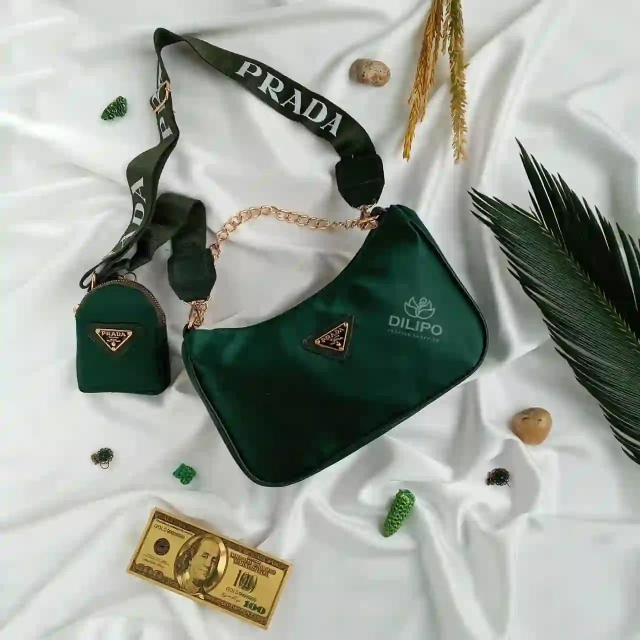 کیف دستی و دوشی زنانه طرح ساتن پرادا 2284